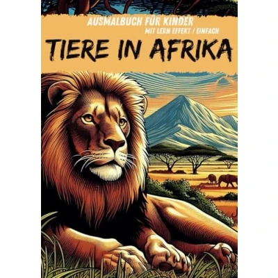 Abbildung von Ausmalbuch für Kinder Tiere in Afrika mit Lerneffekt / Einfach: Entdecke die faszinierende Tierwelt Afrikas beim Ausmalen und Lernen!