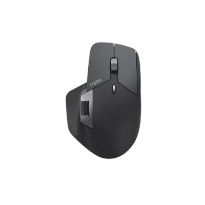 Abbildung von Rapoo MT760M kabellose Maus wireless Mouse 4000 DPI Sensor umweltfreundlicher wiederaufladbarer Akku ergonomisch PC &amp; Mac grauschwarz