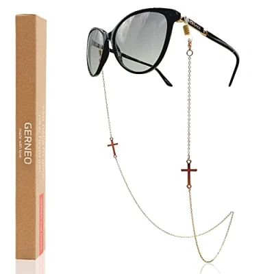 Abbildung von GERNEO® Rom Premium Brillenkette Damen &amp; Brillenband in diversen Farben 18 Karat vergoldet Gold Unisex für Lesebrille Sonnenbrille