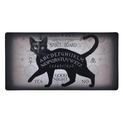 Abbildung von Konix Alchemy Gaming Mauspad XXL 90 x 46 cm rutschfeste Mikrofaser Oberfläche Gummi Ouija Board Motiv Schwarz
