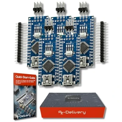 Abbildung von AZDelivery 5X AZ Nano V3 Board Mikrocontroller mit Atmega328 CH340 inklusive E Book