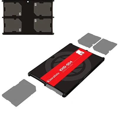 Abbildung von Kiorafoto Speicherkarten Etui Halter Aufbewahrung für 4 SD, SD Karten Tasche Hülle Schutzbox Tragetasche Memory Card Case Box