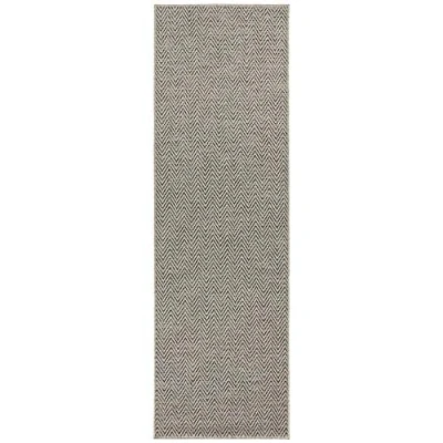 Abbildung von BT Carpet Nature Läufer In und Outdoor Schlingen Küchenläufer rutschfest Flachgewebe Kurzflor Woll Optik Fineloop Küchenteppich für Flur, Garten, Terrasse, Badezimmer Grau Anthrazit, 80x250cm