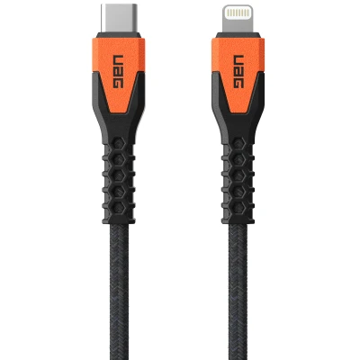 Abbildung von Rugged Charging Braided Cable USB C to Lightning 1,5 meter. von UAG Meter / Schwarz Nylon