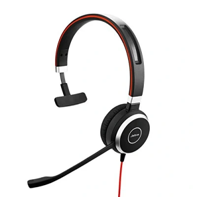 Abbildung von Jabra Evolve 40 MS Mono Headset Microsoft Teams zertifizierte Kopfhörer für VoIP Softphone mit passivem Noise Cancelling USB C Kabel Anrufsteuerung schwarz