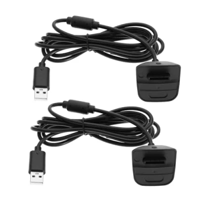 Abbildung von Create idea 2 teiliges USB Ladekabel Ersatz Kompatibel mit Xbox 360/360 Slim Controller Zubehör Schwarz