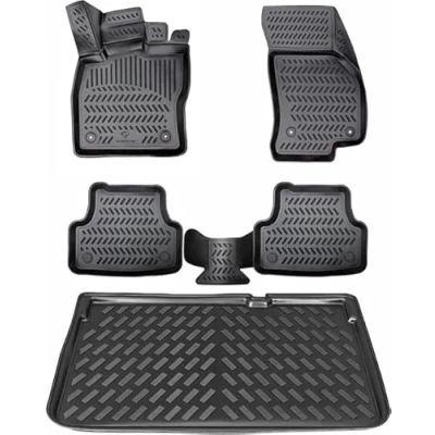 Abbildung von ELMASLINE 3D Gummimatten &amp; Kofferraumwanne für SEAT/Cupra ATECA (2017 2025) Oberer Ladeboden Zubehör Fußmatten Kofferraummatte