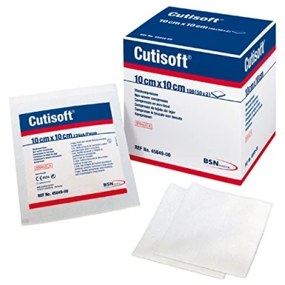 Abbildung von Mullkompresse Cutisoft sterilMullkompresse steril (10x10 cm) pro 10 StückMullkompresse 5 Stück