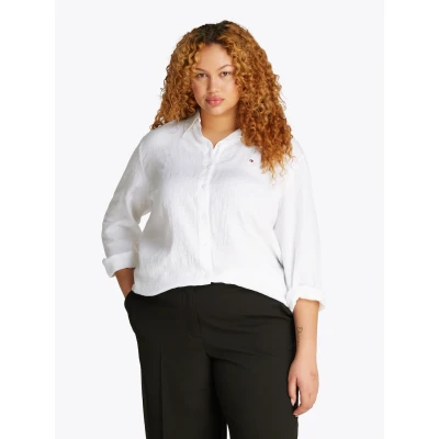 Abbildung von Tommy Hilfiger Curve Hemdbluse &quot;CRV ESS LINEN RELAXED SHIRT&quot;, in Großen Größen, Leinenqualität