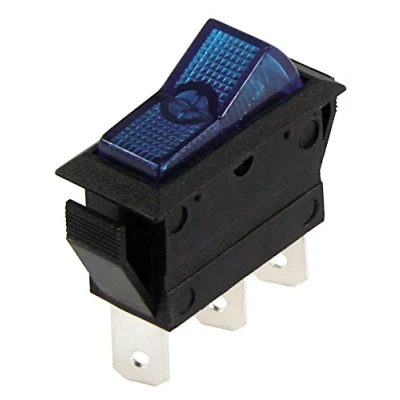 Abbildung von MC POWER Kfz Schalter 3 polig, 12V/20A, blau, 2 Stellungen: EIN/EIN