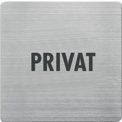 Abbildung von 5 x Alco Piktogramm gebürsteter Edelstahl PRIVAT 90x90mm silber