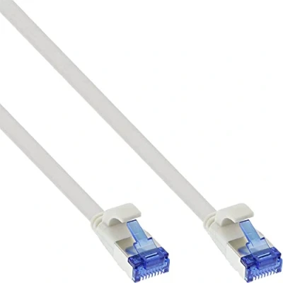 Abbildung von InLine® Patchkabel flach, U/FTP, Cat.6A, TPE halogenfrei, weiß, 10m