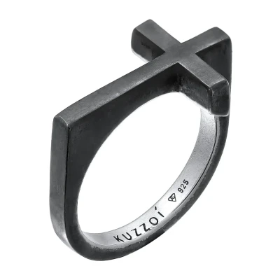 Abbildung von Kuzzoi Cross Statement Ring, Herren, Größe: 64, Grau