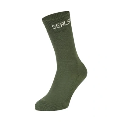 Abbildung von Sealskinz Suffield Solo Unisex Socken aus Merinowolle, olivgrün, Größe L