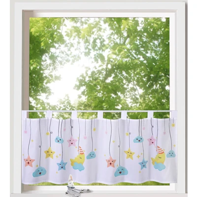 Abbildung von Weckbrodt Scheibengardine &quot;Emma&quot;, (1 St.), Bistro, Gardine, Voile, Kinder, bedruckt, Mond, Sterne, HxB: 45x120 cm