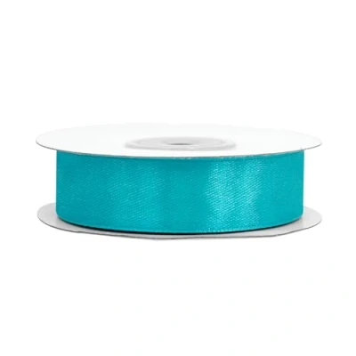 Abbildung von Satinband 18mm x 25m Rolle FARBAUSWAHL in 3/6/12/18/25/38/50/75/100mm farbecht &amp; waschbar Schleifenband für Hochzeit Geschenkband zum Verpacken Dekorieren Basteln Türkis 340D