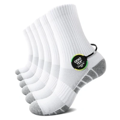 Abbildung von TUUHAW Socken Herren 47 49 Weiß Tennissocken 50 Sportsocken Laufsocken Wandersocken Herrensocken Running für 6 Paar Männer