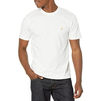 Abbildung von Brooks Brothers Men&#039;s Supima Cotton Short Sleeve Crewneck Logo T Shirt, White