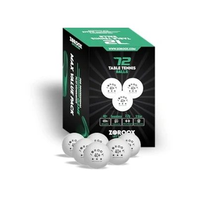 Abbildung von ZOROOX Tischtennisbälle Weiße &amp; Orange 3 Sterne 40+ 9, 18, 36 oder 72 Ballpakete Hochwertige ABS Trainingsbälle für Innen Außentische, Wettkämpfe und Freizeitspiele (36 Ballpakete, Weiße)