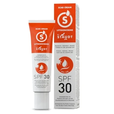 Abbildung von Staudt Narbensalbe SPF30 Fortgeschrittene Silikon Gel Creme für Chirurgische &amp; Alte Narben Hydratisierende Wund und Heilsalbe mit Honig Jojoba UV Schutz Hautbarriere Reparatur 40ml