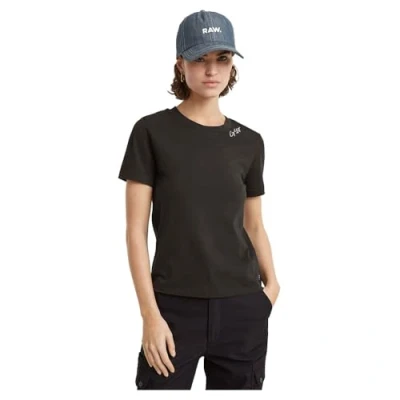 Abbildung von G STAR FAUX Embro LOGO Tshirt basic, Damen, Größe: Small, Dk black