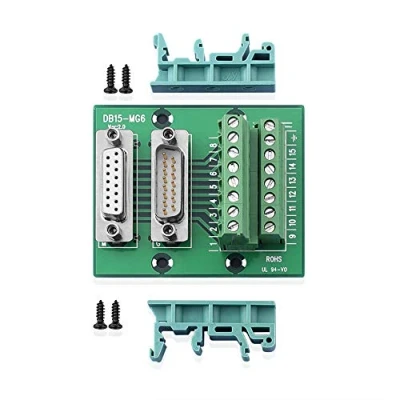 Abbildung von SIENOC D SUB DB15 Stecker Stecker/Buchse Header Breakout Board Klemmleiste M/F (DB15 MG6 Adapter)