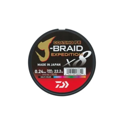 Abbildung von Daiwa J Braid Expedition X8E Geflochtene Schnur Multicolor 0.10mm/6.9kg (300m)
