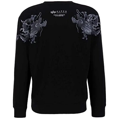 Abbildung von Alpha Industries Dragon Sweatshirt, Herren, Größe: Large, Black