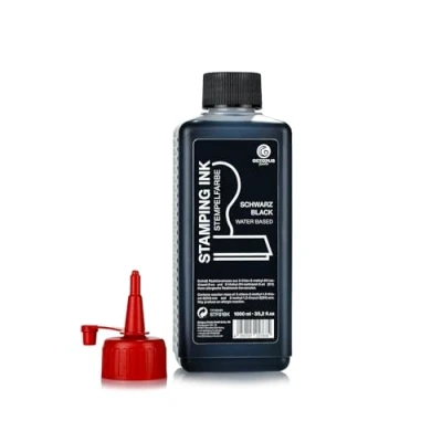 Abbildung von Octopus Fluids Stempelfarbe, Nachfüllfarbe zum Nachtränken von Stempelkissen und Stempelautomaten, 1000ml schwarz ohne Öl