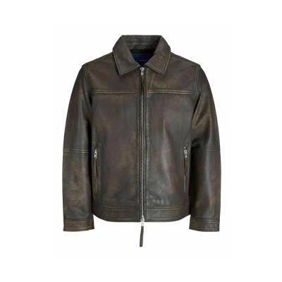 Abbildung von Jack &amp; Jones Herren Jorclean Leather JKT Goat Styd Aw24, Chocolate Brown, xx_l