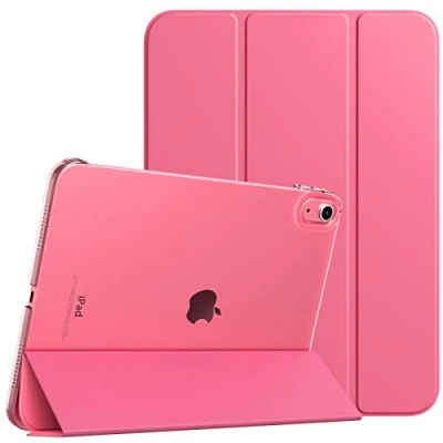 Abbildung von TiMOVO Hülle Kompatibel mit iPad 10 Generation 10,9 Zoll 2022, 10. Schlank Smart Case Cover, Auto Schlaf/Aufwach Schutzhülle Transluzent Hart PC Rückhülle, Wassermelone Rot