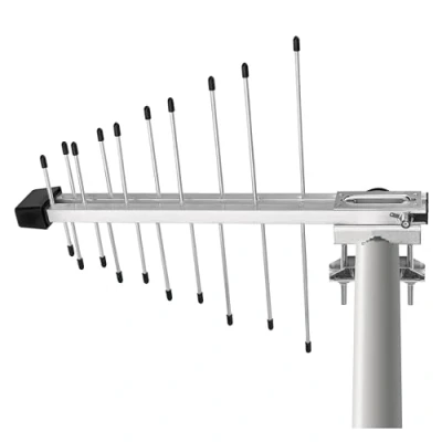 Abbildung von EMOS DVB T2 Außenantenne mit Verstärker, aktive Aussen Antenne für max. Signalstärke, integrierter LTE und 5G Filter, Fernempfang 0 100 km, Anschluss an T, DVBT 2 Receiver Fernseher