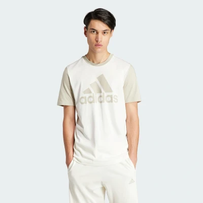 Abbildung von adidas Sportswear Essentials Single BIG Tshirt print, Herren, Größe: Small, Off white