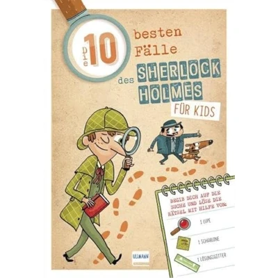 Abbildung von Die 10 besten Fälle des Sherlock Holmes für Kids: zeigt jungen Detektiven, wie man Spuren liest und kombiniert. Mit Lösungslupe, ... Dechiffrierkarte mehr! Ab 8 Jahren