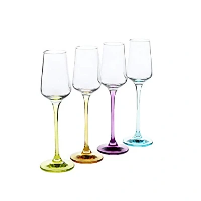Abbildung von CRISTALICA Likörglas 4er Set Likörkelch Charisma Colour Schnapsglas Aperatif 100ml klar