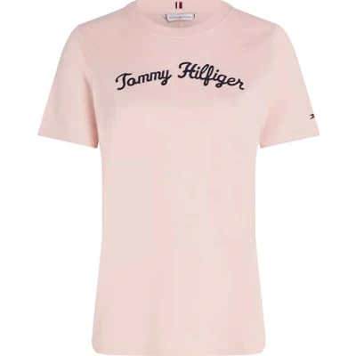 Abbildung von Tommy Hilfiger Script Tshirt print, Damen, Größe: XXS, Delicate pink