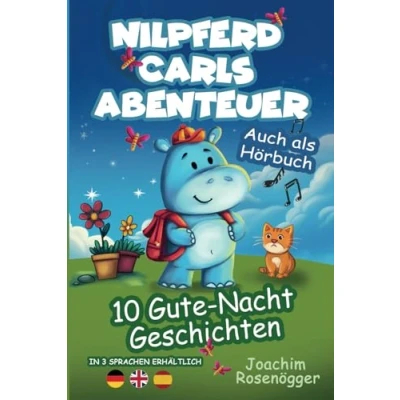 Abbildung von Nilpferd Carls Abenteuer 10 Gute Nacht Geschichten ab 3 Jahre zum Einschlafen: Kinderbuch mit kurzen Vorlesegeschichten Geschenkidee für Mädchen und Jungen