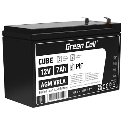 Abbildung von Green Cell AGM 12V 7Ah Akku VRLA Bleibatterie Bleiakku Ersatzakku Gelakku Akkubatterie Zyklenfest Unbemann UPS USV Notstrom Anlage Backup Batterie Batteriebackup