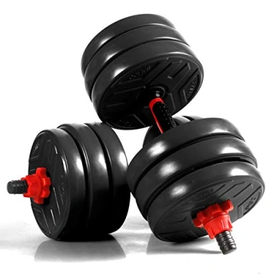 Abbildung von CCLIFE Hanteln Set 2er Kurzhanteln Langhanteln verstellbar 30 kg Hantelset professionell Dumbbell mit Verbindungsstahlrohr Gewichten