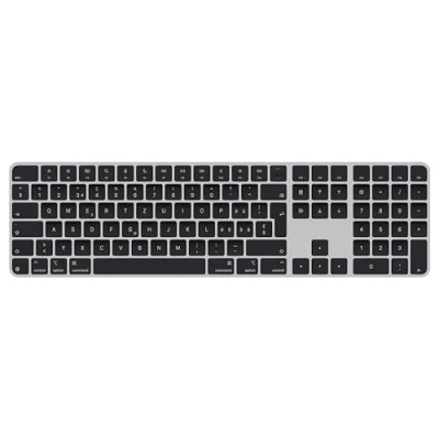 Abbildung von Apple Magic Keyboard mit Touch ID und Ziffernblock für Mac Modelle Chip Schweiz Schwarze Tasten ​​​​​​​