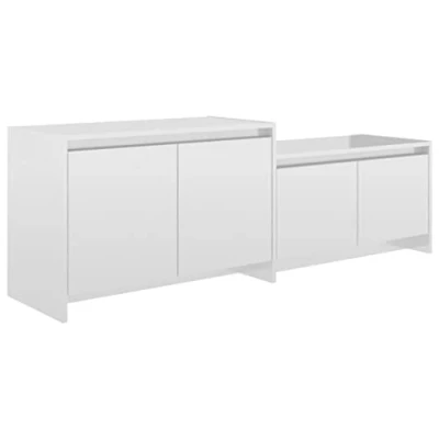Abbildung von vidaXL TV Schrank Lowboard Möbel Tisch Board Sideboard Fernsehtisch Fernsehschrank HiFi Wohnzimmer Hochglanz Weiß 146,5x35x50cm Holzwerkstoff
