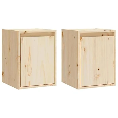Abbildung von vidaXL 2X Wandschrank Hängeschrank TV Schrank Holzschrank Möbel Regal Aufbewahrung Wohnzimmer Bücherschrank 30x30x40cm Massivholz Kiefer
