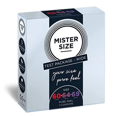 Abbildung von Mister Size «Wide (60 64 69)» Anprobierpackung Maßkondome (3 Kondome) 3 St