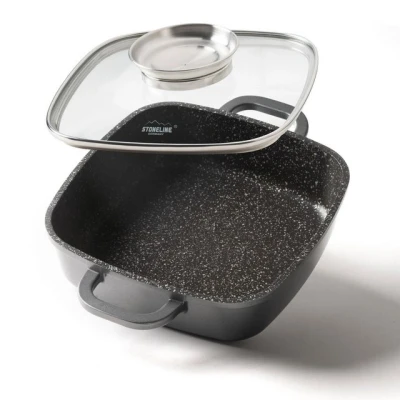 Abbildung von STONELINE Servierpfanne, (Set, 1x Aroma Glasdeckel, 2x Thermogriffschützer)