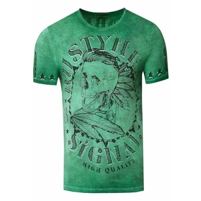 Abbildung von Rusty Neal MIT Stylischem Totenkopf Tshirt print, Herren, Größe: Large, Grün