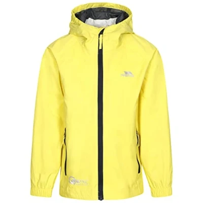 Abbildung von Trespass Qikpac Jacket, Yellow, 5/6, Kompakt Zusammenrollbare Wasserdichte Jacke für Kinder / Unisex Mädchen und Jungen, 5 6 Jahre, Gelb