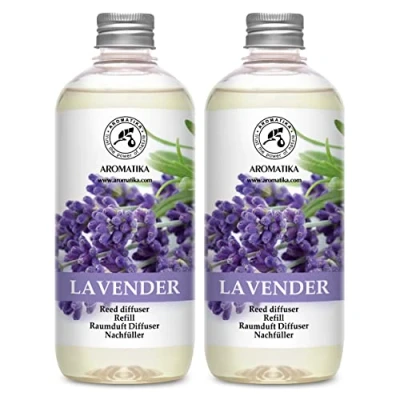 Abbildung von Raumduft Diffuser Nachfüller Lavendel mit Ätherischem Lavendelöl 1L 2x500ml Set für Duftdiffusor Raumbeduftung Zimmerduft Nachfüllen Raumluft Lavendelduft