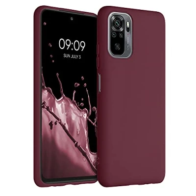 Abbildung von kwmobile Hülle kompatibel mit Xiaomi Redmi Note 10 / 10S weiches TPU Silikon Case Cover geeignet für kabelloses Laden Tawny Red