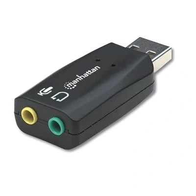 Abbildung von Manhattan 150859 Hi Speed USB 3D Sound Adapter (Verbessert Audiozugriff und Performance) schwarz