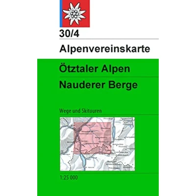 Abbildung von Ötztaler Alpen, Nauderer Berge: Topographische Karte 1:25.000 mit Wegmarkierungen und Skirouten (Alpenvereinskarten)